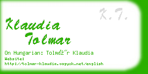 klaudia tolmar business card